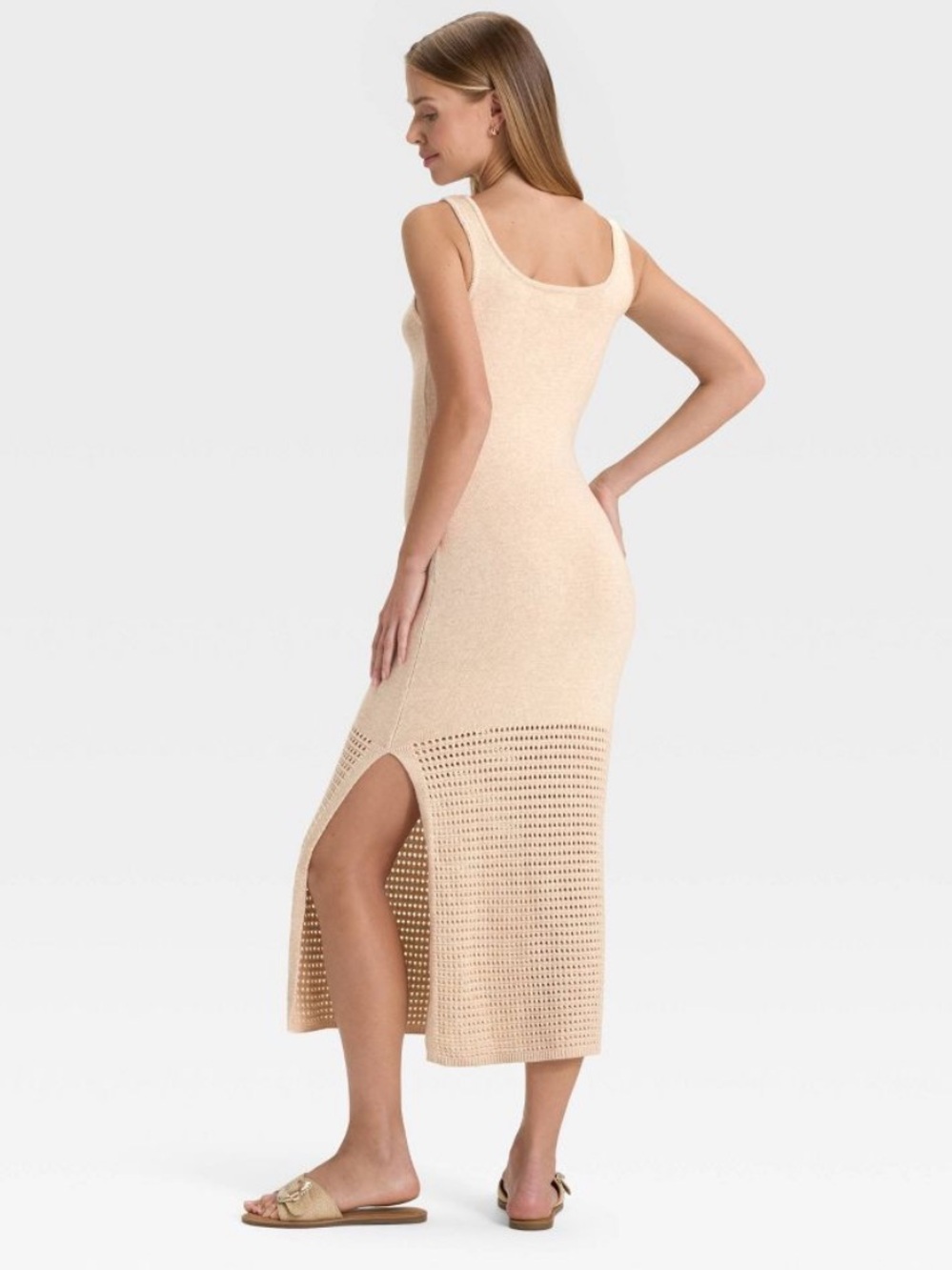 Universal Thread Beige Knit Maxi Tank Dress - Picture 2 of 5